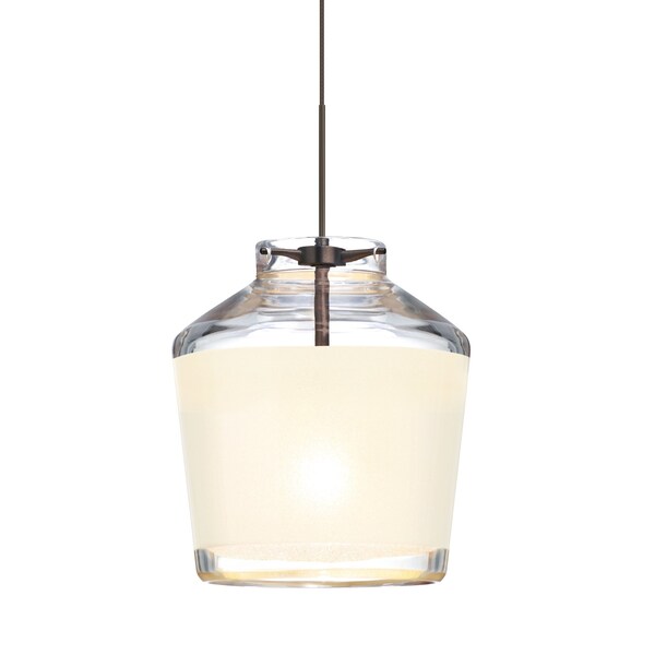 Besa Lighting Pica 6 Cord Pendant, White Sand, Bronze Finish, 1x5W LED 1XT-PIC6WH-LED-BR - main
